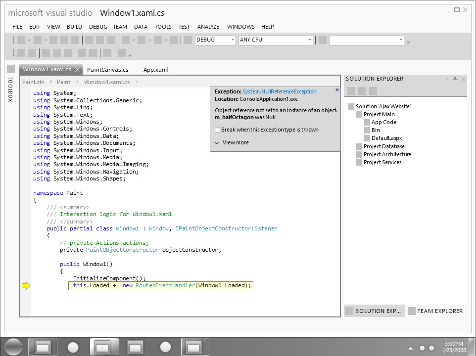 Exception Helper Wireframing