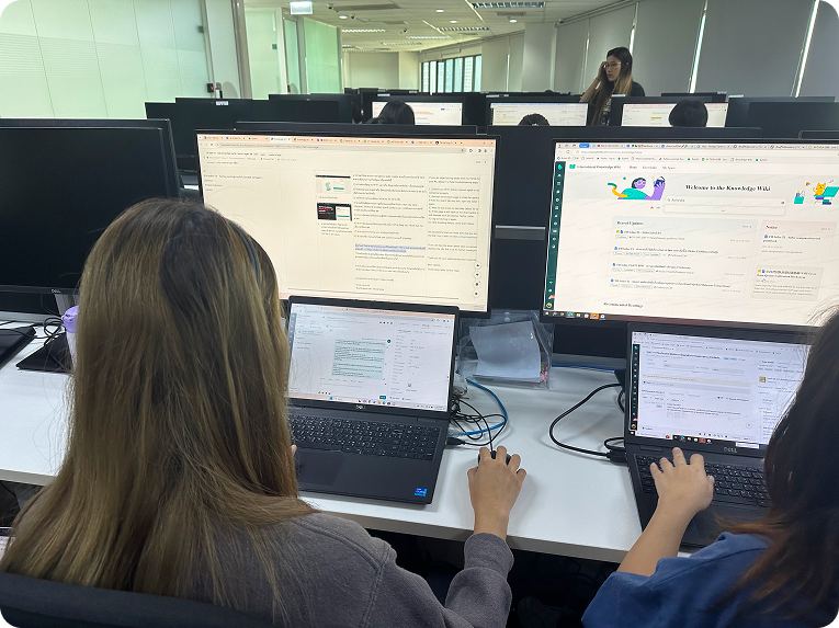 Customer service agents working in a BPO center